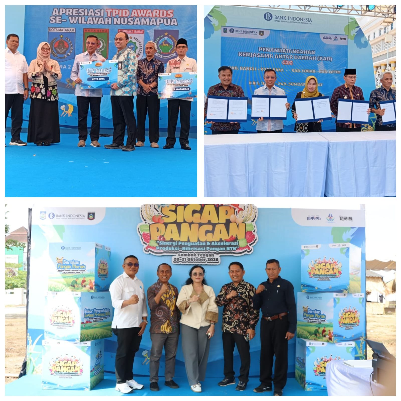 Wali Kota Bima Teken Kerja Sama Pangan dengan Bangli, Raih Juara III TPID Awards